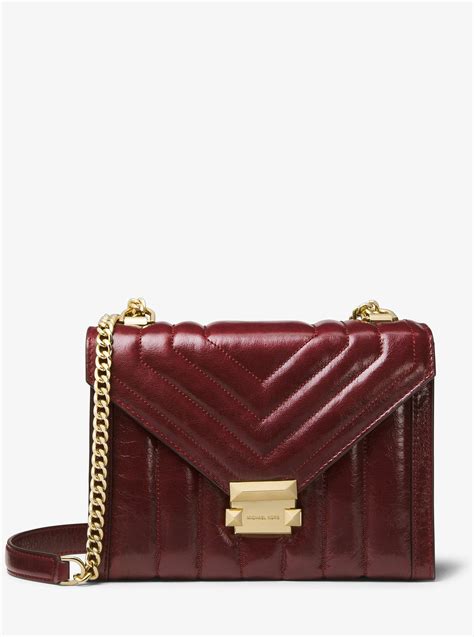 michael kors whitney oxblood|Whitney Large Quilted Leather Convertible Shoulder Bag.